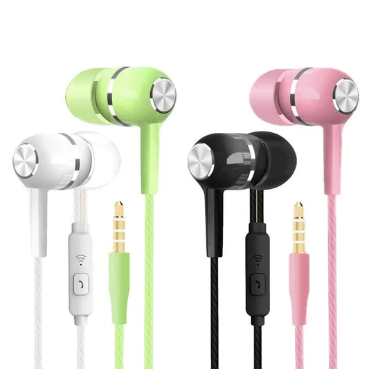 2024 New 3.5mm Wired In-earSuper Bass Crack Colorful Headset Earbud with Microphone Hands Free Sport Earphone For Android iPhone