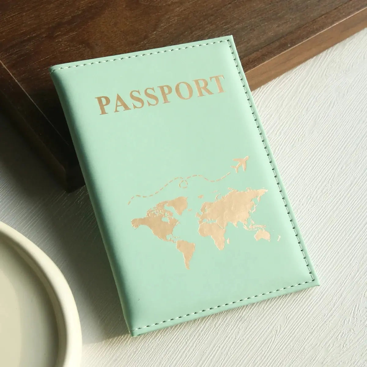 World Map Passport Cover Passport Holder Organizer Protective Card Case ID Document Passport Wallet Credit Card Holder