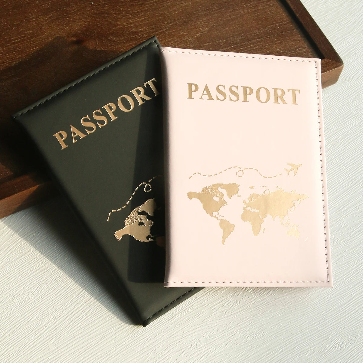 World Map Passport Cover Passport Holder Organizer Protective Card Case ID Document Passport Wallet Credit Card Holder