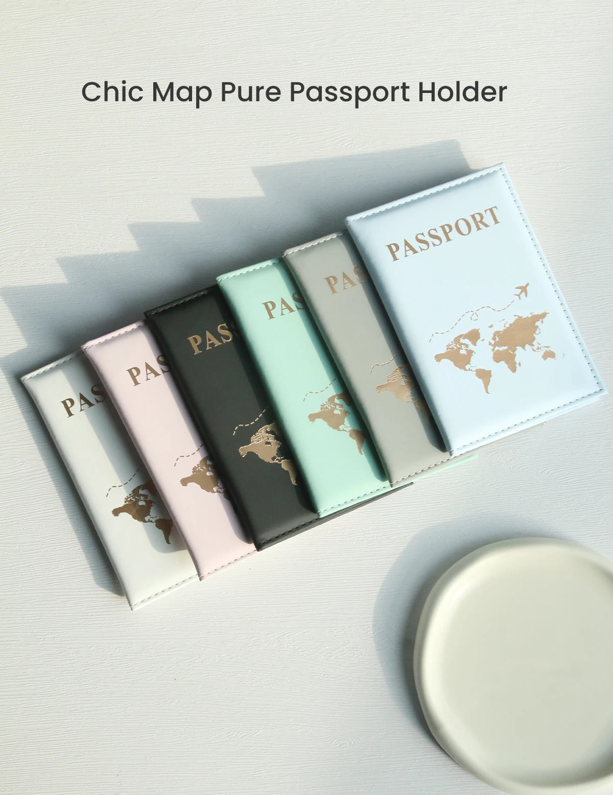 World Map Passport Cover Passport Holder Organizer Protective Card Case ID Document Passport Wallet Credit Card Holder