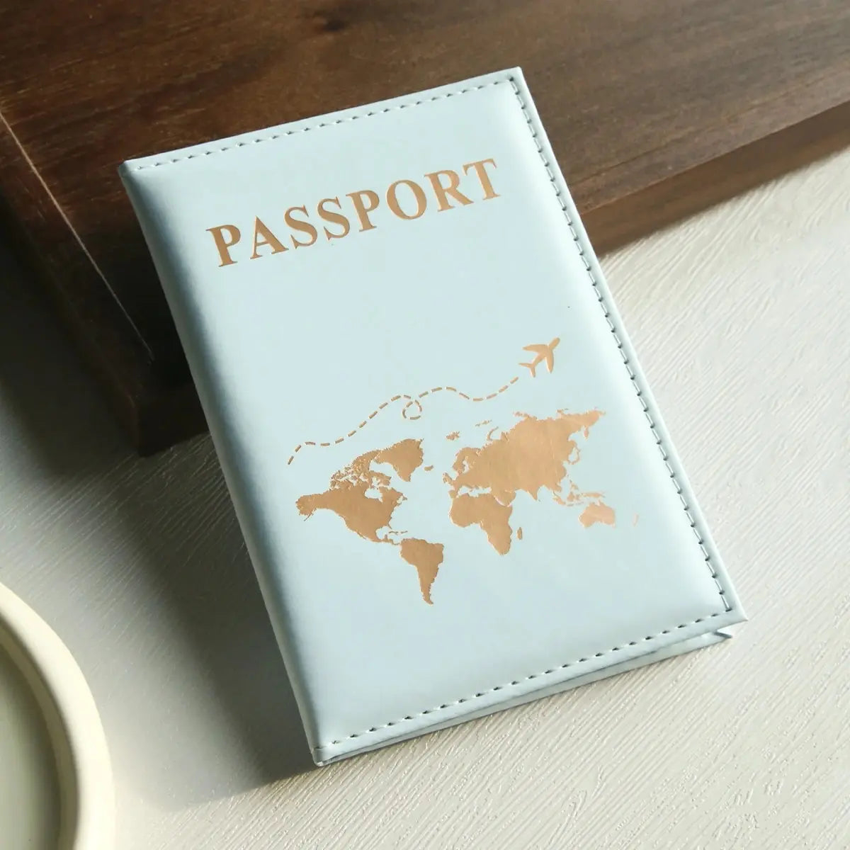 World Map Passport Cover Passport Holder Organizer Protective Card Case ID Document Passport Wallet Credit Card Holder