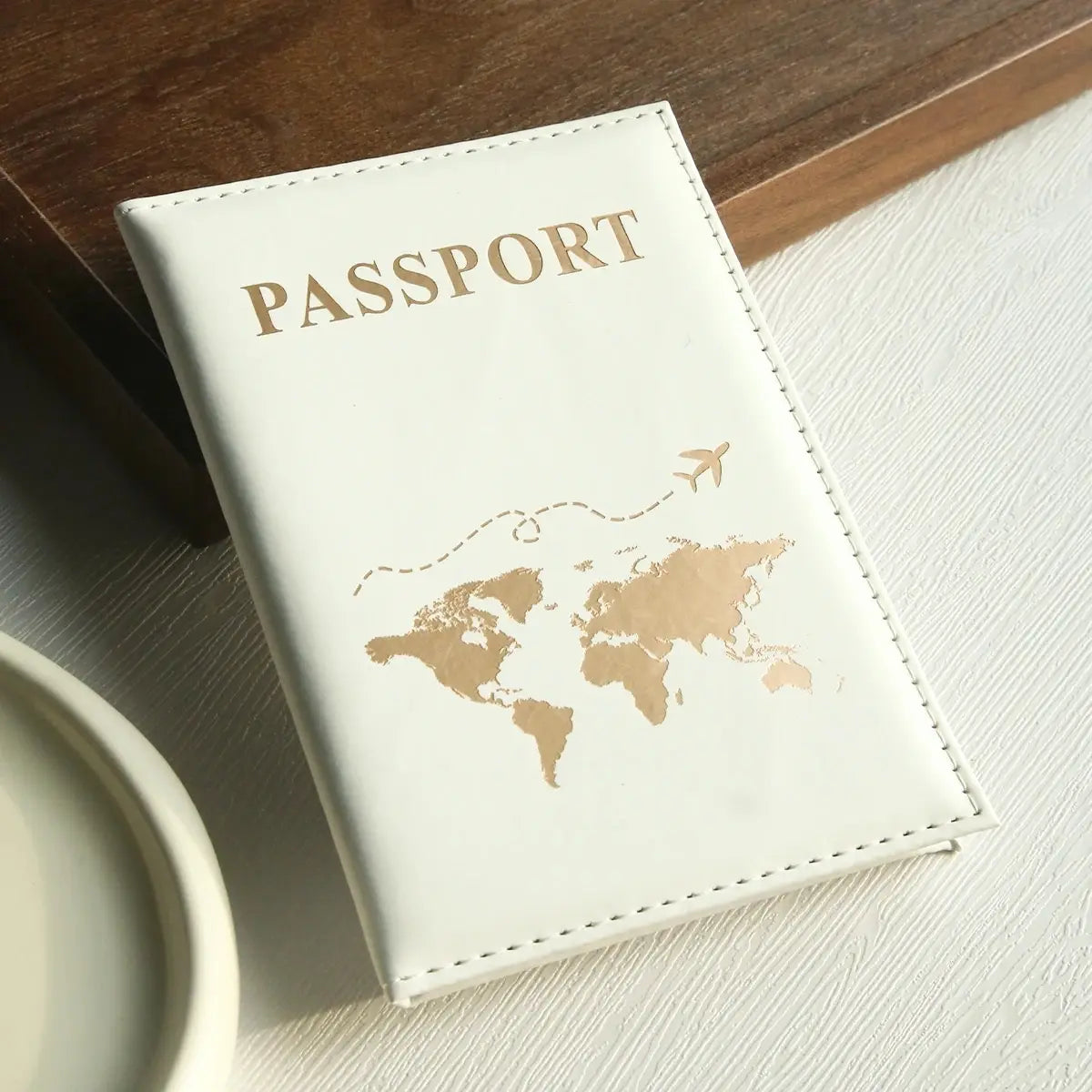 World Map Passport Cover Passport Holder Organizer Protective Card Case ID Document Passport Wallet Credit Card Holder