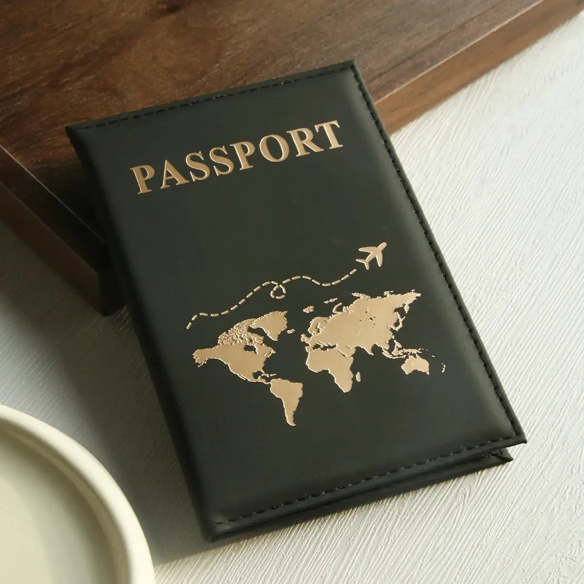 World Map Passport Cover Passport Holder Organizer Protective Card Case ID Document Passport Wallet Credit Card Holder