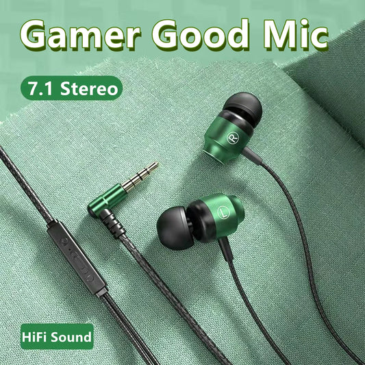 Gamer Wired Headphones Gaming Wired Earphone Metal HiFi Bass Stereo 3.5mm Earphone Earbud For Phone Computer Mic L Jack Magnetic