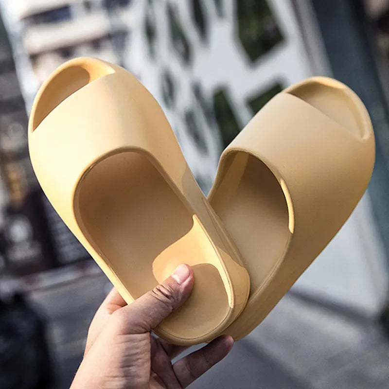 Cloud Slippers Soft Sole Sandals Non-Slips Bedroom Slides Male Cozy Home Shoes Soft Sole Beach Slides